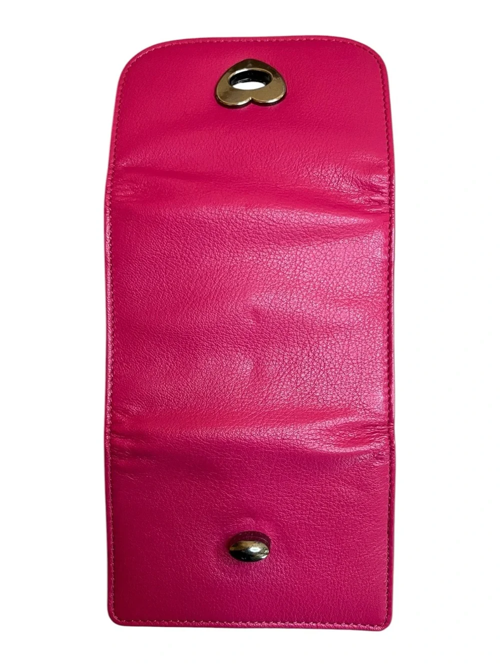 Free People Lock It Up Leather Heart Turn Lock Wallet Pink